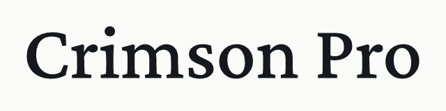 Crimson Pro in the serif category
