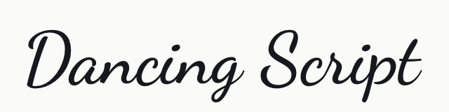 Dancing Script in the script category