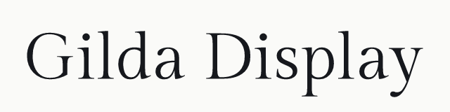 Gilda Display in the serif category