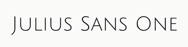 Julius Sans One in the display category