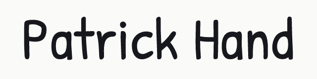 Patrick Hand in the script category