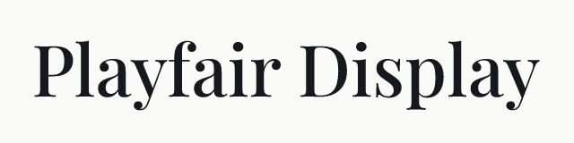 Playfair Display in the serif category