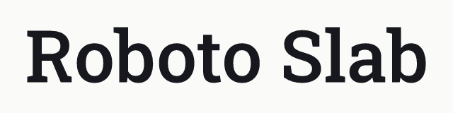 Roboto Slab in the slab category