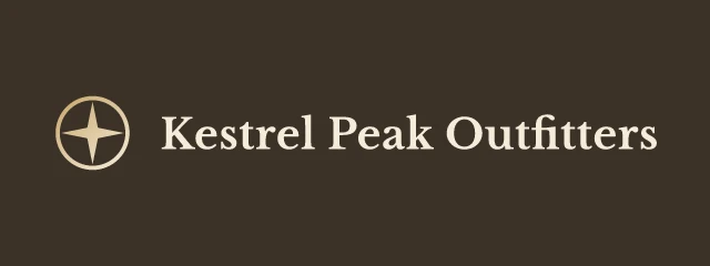 Kestrel Peak Outfitters logo, AI direction 6: classic field-kit, trusted and calm