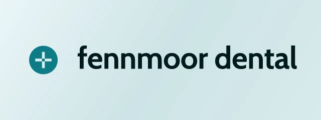 Fennmoor Dental logo: Cabin 700, horizontal layout, cross symbol