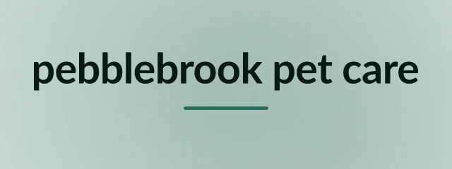 Pebblebrook Pet Care logo: Lato 700, wordmark layout, none symbol
