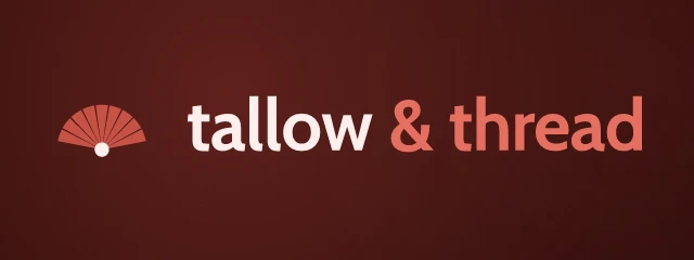 Tallow & Thread logo: Cabin 700, horizontal layout, fan symbol