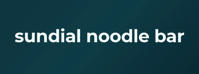 Sundial Noodle Bar logo: Montserrat 700, wordmark layout, none symbol, navy and teal