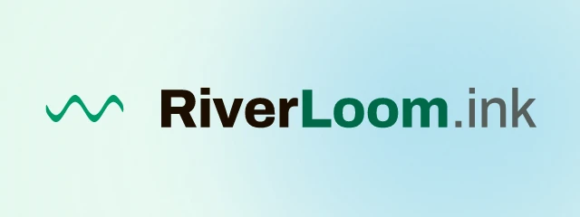 riverloom.ink logo with tld=subtle