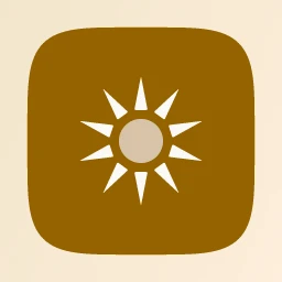 Brindlewick Bakery logo: Space Grotesk 700, icon layout, sun symbol, plum and gold and teal