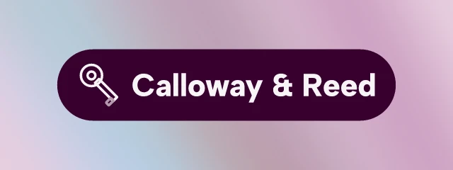 Calloway & Reed logo: Albert Sans 800, badge layout, key symbol, plum and olive