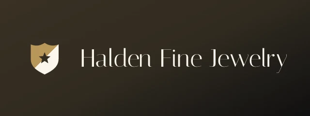 Halden Fine Jewelry logo: Italiana 400, horizontal layout, shield symbol, black and sand and cream