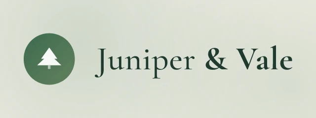 Juniper & Vale logo, AI direction 1: quiet botanical elegance, light and airy