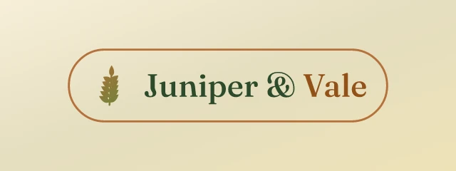 Juniper & Vale logo, AI direction 4: sunlit meadow, warm and friendly