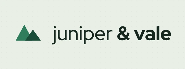 Juniper & Vale logo, AI direction 6: bold modern valley mark, confident