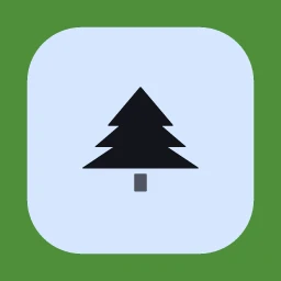 Lumen Orchard logo: Lexend 700, icon layout, tree symbol, navy and green and blue