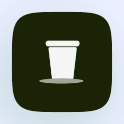 Mossgate Coffee logo: Righteous 400, icon layout, cup symbol, olive and sky