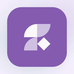 Wrenfield Studio logo: Spectral 700, icon layout, tiles symbol, black and purple and rust