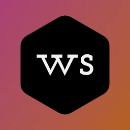 Wrenfield Studio logo: Josefin Slab 600, monogram layout, monogram symbol, black and red and orange