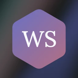 Wrenfield Studio logo: Lora 500, monogram layout, monogram symbol, black and blue and grey
