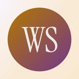 Wrenfield Studio logo: Instrument Serif 400, monogram layout, monogram symbol, purple and gold